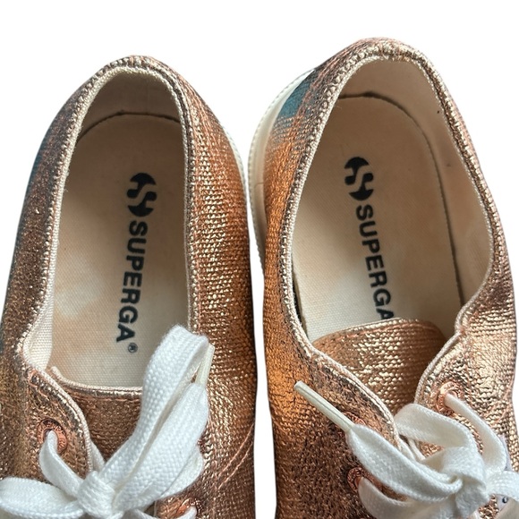Superga Women’s Metallic Rose Gold Sneakers Size 6.5 - Picture 5 of 6
